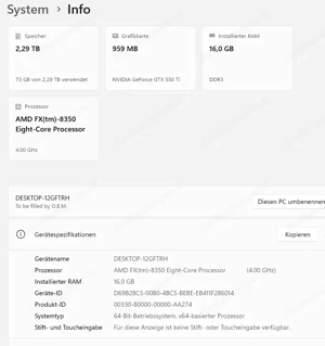 ASUS PC SET 8x4GHz 500SSD NEU, 1TB Festplatte, 16GB RAM GTX550TI Win 11 Pro Office 2024 Monitor 23 Bild 5