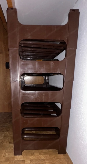 Weinregal stapelbar dunkelbraun - Kunststoff - 30 Flaschen - 5 Module Bild 5