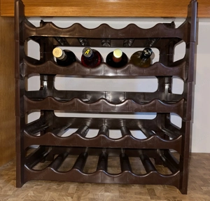 Weinregal stapelbar dunkelbraun - Kunststoff - 30 Flaschen - 5 Module Bild 2
