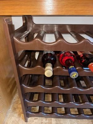 Weinregal stapelbar dunkelbraun - Kunststoff - 30 Flaschen - 5 Module Bild 3