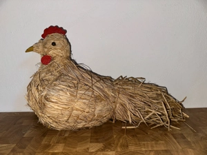 Großes Strohhuhn - schöne Frühlings- & Osterdeko Bild 2