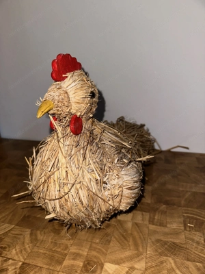 Großes Strohhuhn - schöne Frühlings- & Osterdeko Bild 3