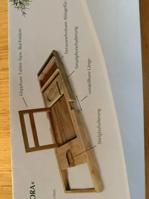 hochwertige Bambus-Badewannenablage "Aurora" - NEU Bild 2