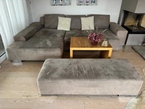 Sofa Wohnlandschaft von W. Schillig graubraun Velours Bild 2