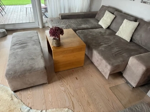 Sofa Wohnlandschaft von W. Schillig graubraun Velours Bild 6