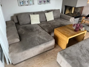 Sofa Wohnlandschaft von W. Schillig graubraun Velours Bild 5