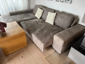 Sofa Wohnlandschaft von W. Schillig graubraun Velours Bild 4