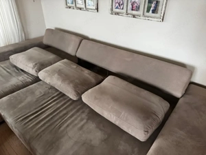 Sofa Wohnlandschaft von W. Schillig graubraun Velours Bild 3
