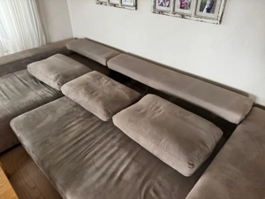 Sofa Wohnlandschaft von W. Schillig graubraun Velours Bild 7