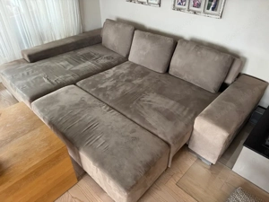 Sofa Wohnlandschaft von W. Schillig graubraun Velours Bild 9