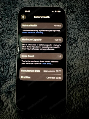 iPhone 17 Pro   Silber   100 % Akku Bild 3