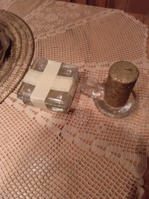 6 Glasuntersetzer,1 Kerzenständer Bild 3