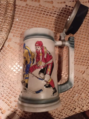 Bierkrug Zinndeckel 94%Zinn Bild 3