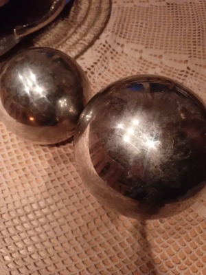 2Dekokugeln Glas Silber 