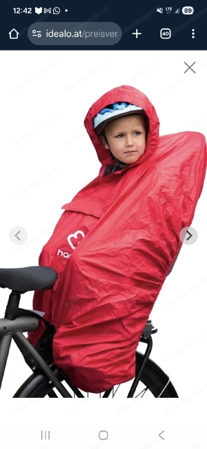 Regenponcho für Fahrradkindersitz