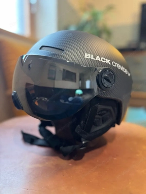 Black Crevice Skihelm mit Visier - Größe L (58-61 cm) inkl. Ersatzvisier