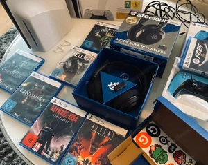 Sony PlayStation 5 Disc (Slim) mit zubehör + kopfhörer+5 Spielen  Bild 2