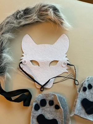 Fasching Wolf Tiermaske Schwanz Bild 2