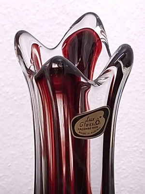 Vase | Lux Glass | Fa  onné Main | Made in Austria | Vintage Bild 2