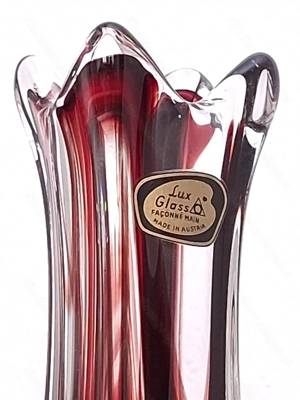 Vase | Lux Glass | Fa  onné Main | Made in Austria | Vintage Bild 4