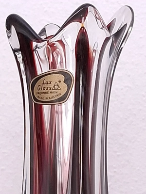 Vase | Lux Glass | Fa  onné Main | Made in Austria | Vintage Bild 3