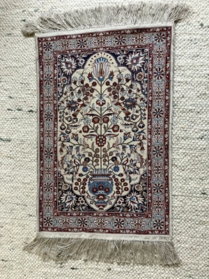 Teppich Seide Korkwolle 92 x 60 Orientteppich 