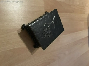 Metall-Schmuckdose mit Edelweiß-Motiv - rustikales Design