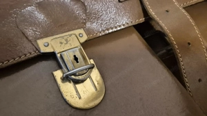 Vintage Lehrertasche   Aktentasche aus echtem Leder   Klassiker Bild 4