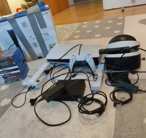 PlayStation 5 Disc 12Spielen+VR Brille+Controller und Zubehör Bild 2