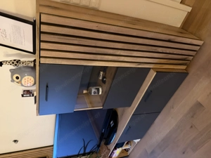 Wohnwand Anthrazit Eichefarben Bild 3