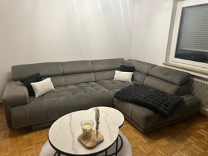 Bequeme graue Couch   verstellbar & ausziehbar! Bild 2