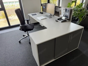 BENE Schreibtisch incl. Container 200x80, 132x45 Neuwertig!. Bild 2