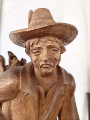 Alter Jäger, Grödner Schnitz Figur, Jagd Motiv  Bild 2