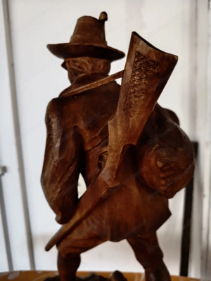 Alter Jäger, Grödner Schnitz Figur, Jagd Motiv  Bild 3