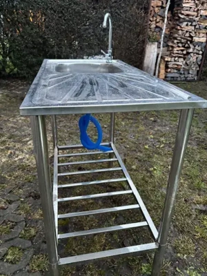 Edelstahl Spültisch mit Spüle & Armatur