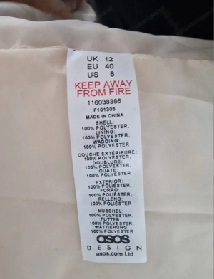 ASOS DESIGN Puffer Mantel   Creme   Neu & Ungetragen Bild 2