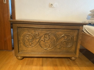 Vintage Holztruhe Echtholz Handgechnitzt