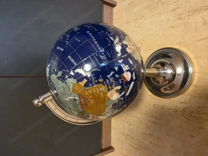 Dekorativer Globus mit Metallfuß   Blau   Tischglobus