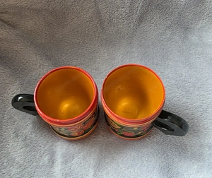 2  Original russische Holzbecher   handbemalt   Volkskunst Bild 2