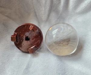 Kristallkugel mit Holzsockel   dekoratives Sammlerstück Bild 3