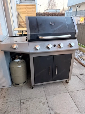 Gasgrill 4 Brenner + Seitenbrenner mit Unterschrank