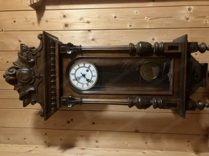 Pendeluhr Antik Holzkasten Bild 2