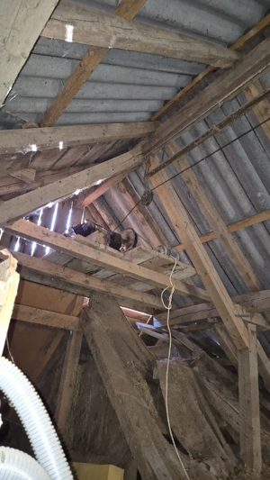 Antike Heukrananlage mit Motor und Tragschiene Komplett  sehr alt-Robust   funktionsfähig Bild 5