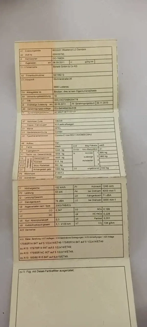 Opel Combo C-Van Baujahr 2010 Bild 8