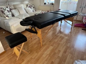 Mobile Massageliege Kosmetik Tattoo Wimpern klappbar, inkl. Stuhl  und Tragetasche WIE NEU!