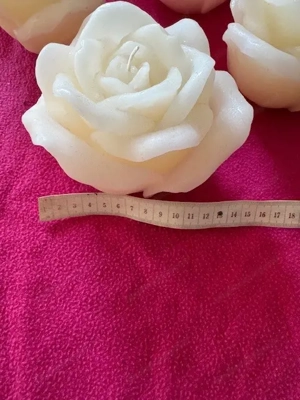 Rosenkerzen rose + weiß, ges. 14 Stk, Durchmesser ca. 15 cm, Höhe ca. 10 cm NEU Bild 2