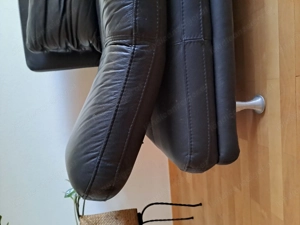 Ledercouch schwarz, 3-Sitzer Bild 2