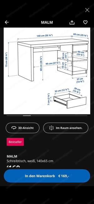 IKEA Malm Schreibtisch Bild 2