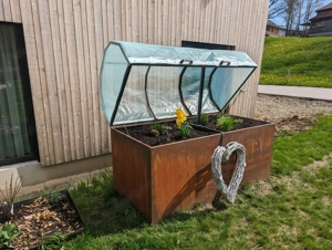 Hochbeet mit Frühbeet Aufsatz Edelrost Corten Bild 4