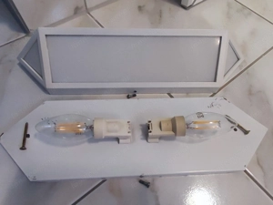 Spiegel Metallrahmen Lampen Weißglas  Bild 4